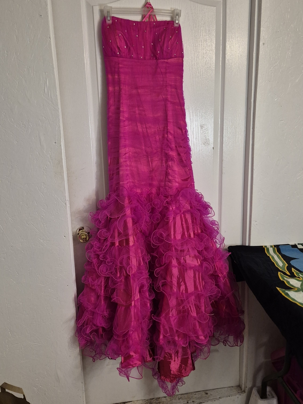 Fiesta Hot Pink Corset-Back Evening Dress